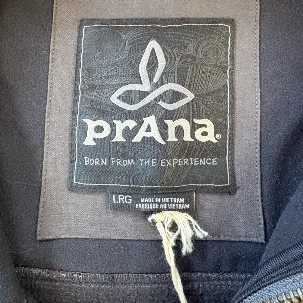 PrAna Zion Zip Up Hoodie Mens Sz L Gray Knit Hooded DWR Sweatshirt - Picture 4 of 9